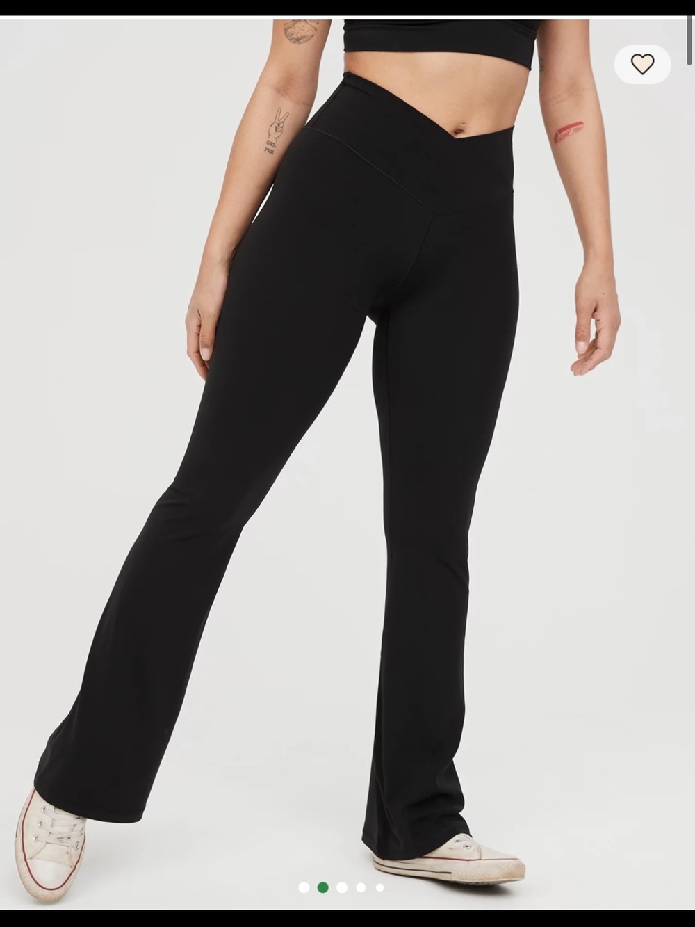 aerie Black High-Rise Flare Leggings